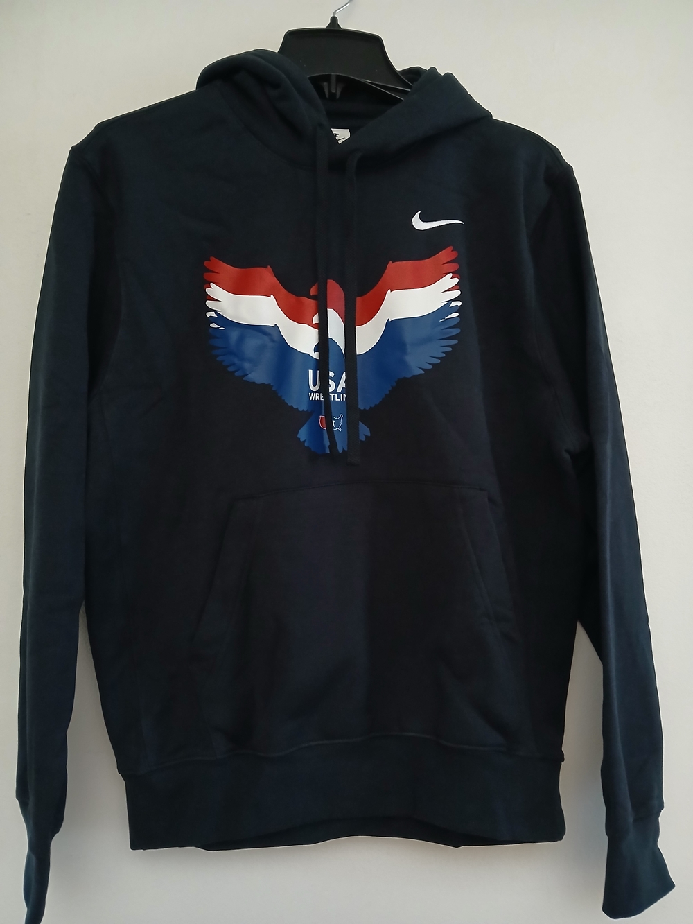 Nike USA Men's Wrestling Eagle Hoodie Graphic Black & Blue Size SPCH NEW $45